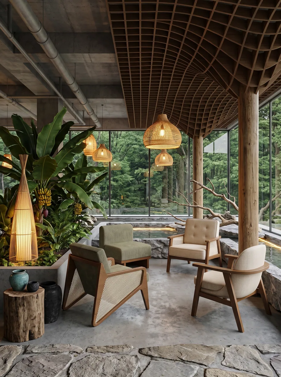 Canopy Cane Lounge Set view 2