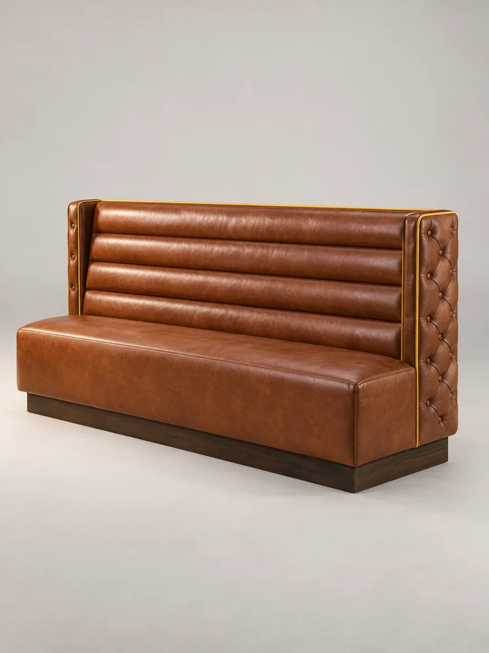 Cognac Rib and Diamond Banquette