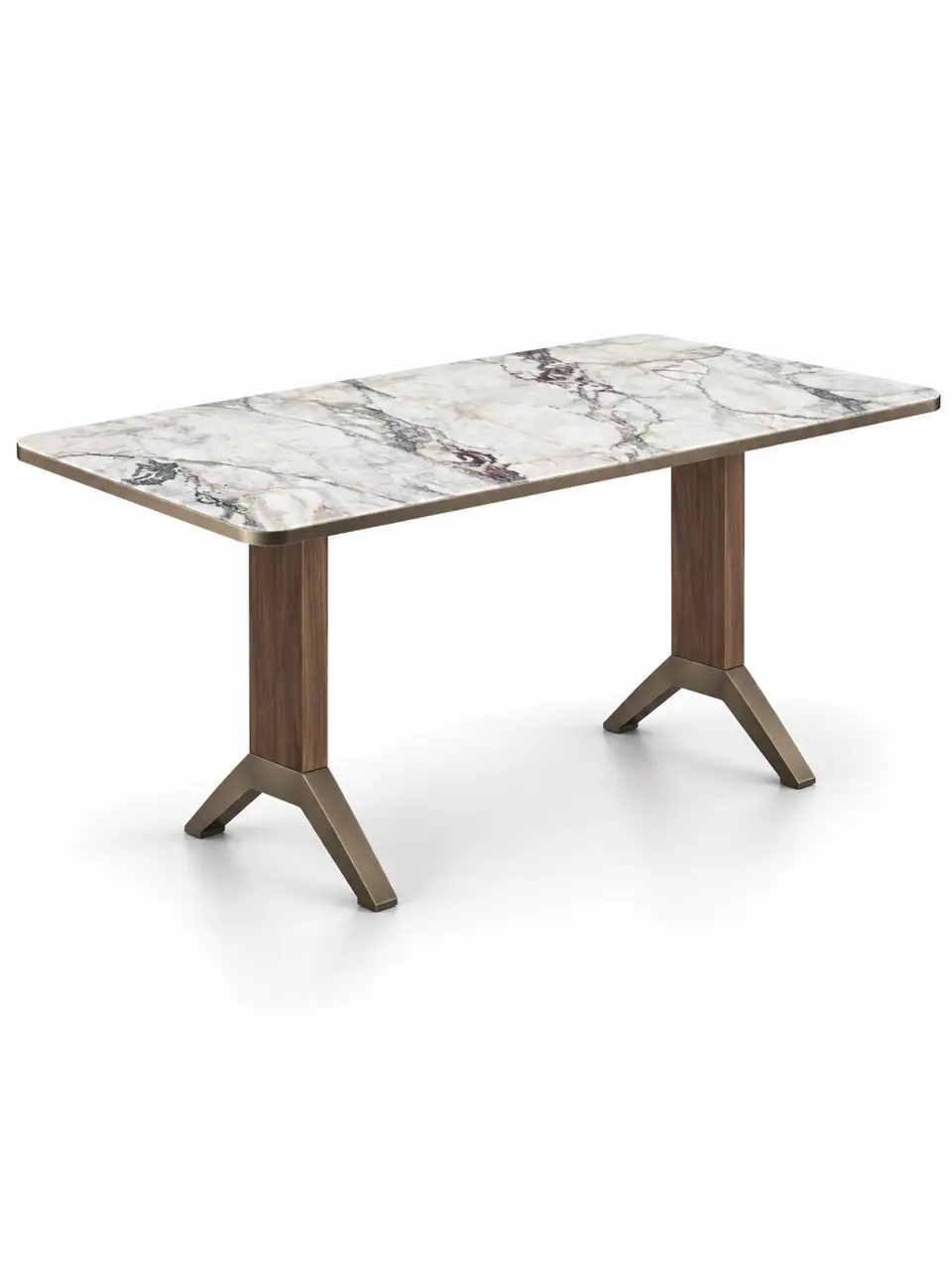 Plum-Vein Twin-Post Table