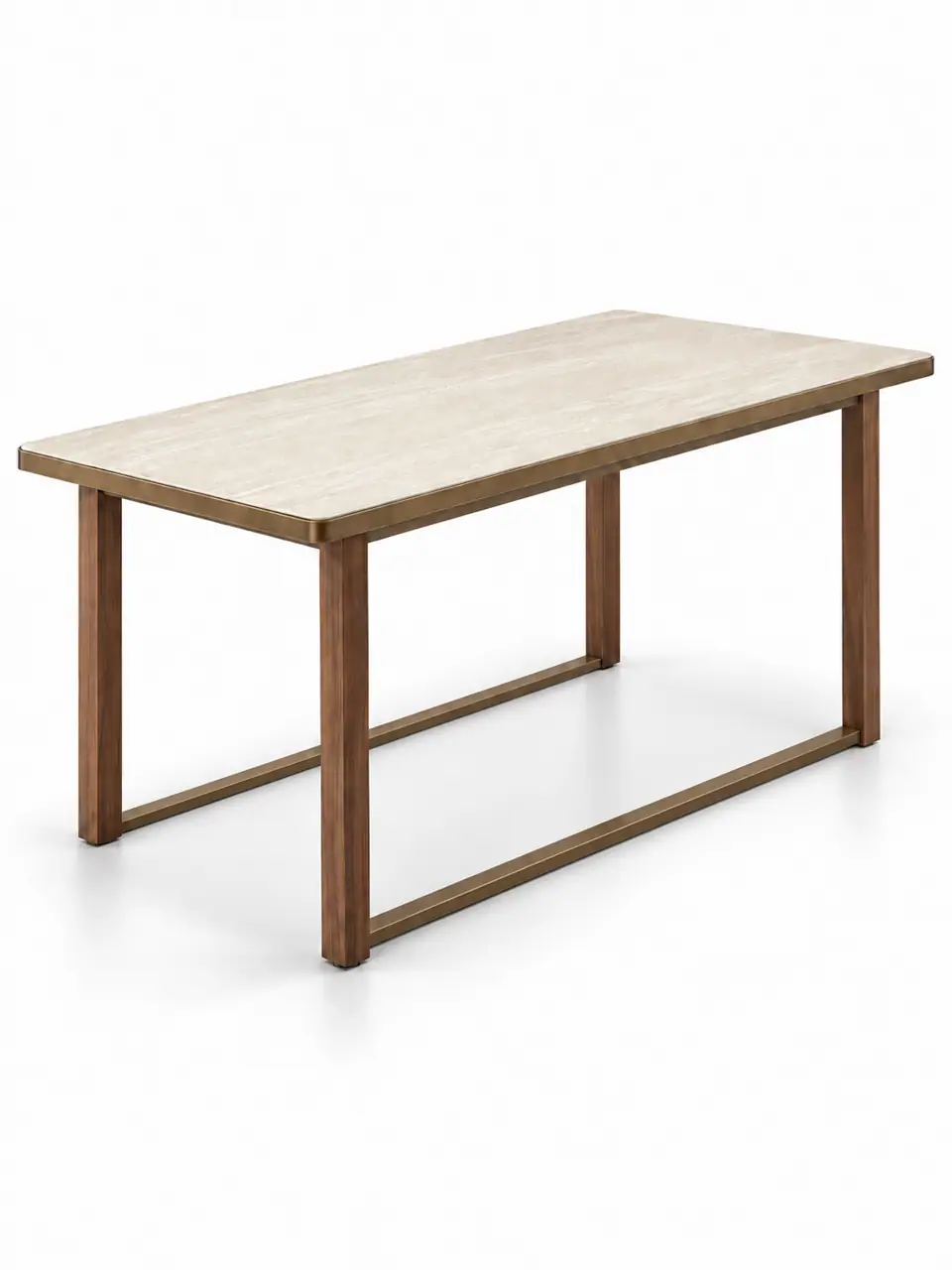 Travertine-Look Sled Dining Table